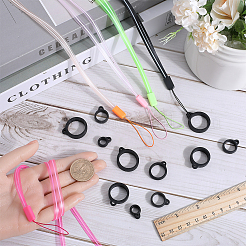 50 шт. 5 стильных силиконовых кольца с 5-мя резиновыми шнурками-ремешками&nbsp;DIY-GF0008-03