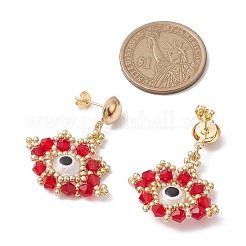 Orecchini con perline di vetro&nbsp;EJEW-MZ00270-02
