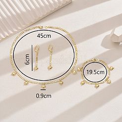 Комплект украшений в форме сердца из латуни для свидания и повседневного ношения QJ5071