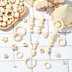 110 шт. 12 стиля необработанных деревянных бусин&nbsp;WOOD-YW0001-82