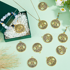 40 шт. подвески из полого сплава в тибетском стиле&nbsp;TIBEP-FH0001-29AG
