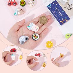 12 шт. 12 стильных экологически чистых силиконовых бусины для пищевых продуктов SIL-SC0001-17