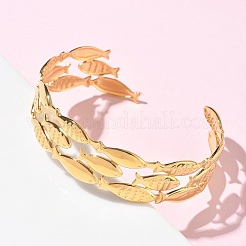 Браслеты-манжеты из нержавеющей стали 304&nbsp;BJEW-B158-04G-01