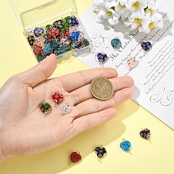 45 шт. 9 стиля подвески-коннекторы в форме сердца ручной работы миллефиори лэмпворк&nbsp;PALLOY-YW00124