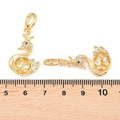 Кулоны из латуни с кубическим прозрачным цирконием&nbsp;KK-H538-18G