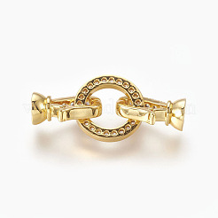 Латунные микро проложить кубического циркония раз за застежками KK-P164-14G