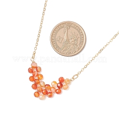 Натуральный сердолик ограненный круглый бисер стрела кулон латунный кабель цепь ожерелья NJEW-TA00207-01