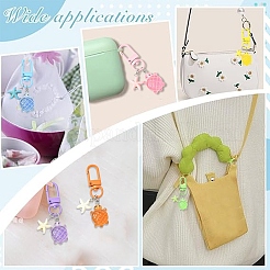 6 шт. подвесных украшений из светящейся смолы в виде черепахи&nbsp;HJEW-YW00192