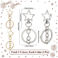 18 шт. 3-х стильные застежки из сплава для брелка&nbsp;KEYC-SP0001-49D