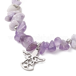 Armband mit natürlichen gemischten Edelsteinsplittern und Perlen&nbsp;BJEW-JB12976-02