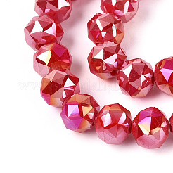 Нити из непрозрачных круглых бусин из стекла с цветным покрытием ab&nbsp;EGLA-T029-8mm-12A-04