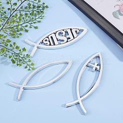 Osterthema wasserdichter ABS-Kunststoff-Jesus-Fisch-Aufkleber&nbsp;DIY-FH0001-004