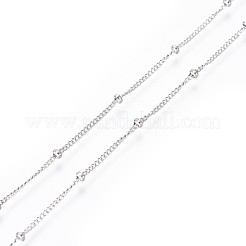 変色しにくい304ステンレススチール製サテライトチェーン  ハンダ付け  ロンデルビーズと  ステンレス鋼色  1~2mm  リンク：1x1x0.5mm&nbsp;CHS-I005-02B