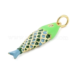 Подвески из латуни микропаве с фианитами и эмалью KK-H527-04G-02