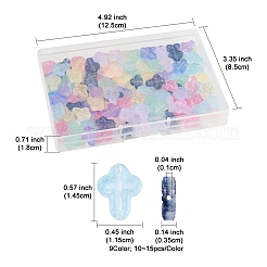 120 шт. 9-цветные прозрачные стеклянные бусины-спрей GLAA-FS0002-12C