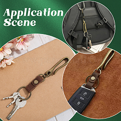 4 шт. 2-цветный сплав U-образный брелок для ремня&nbsp;KEYC-SC0001-18