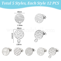60 шт. 5 шт. фурнитура для сережек-гвоздиков из нержавеющей стали 304 STAS-UN0028-01
