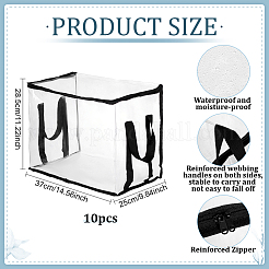 Bolsas de plástico PVC transparente de gran capacidad con cremallera y asa para guardar libros.&nbsp;ABAG-WH0045-92B