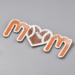 Love Rugby Handtuch Stoff computergesteuerte Stickerei Stoff zum Aufbügeln/Aufnähen Patches&nbsp;DIY-WH0888-222B