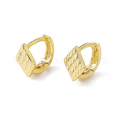 女性のための真鍮のひし形の太いフープピアス  カドミウムフリー＆鉛フリー  24KGP本金メッキ  9x9.5x6.5mm  ピン：0.9mm&nbsp;KK-A172-36G