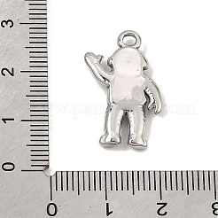 304ステンレスペンダント  宇宙飛行士チャーム  ステンレス鋼色  24x15.5x3mm  穴：2.5mm&nbsp;SA-CBA0563-13P