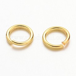 真鍮製オープンタイプ丸カン  ラウンド  カドミウムフリー＆鉛フリー  ゴールドカラー  7x1mm  18ゲージ  内径：5mm  約4000個/500g&nbsp;JRC7MM-G