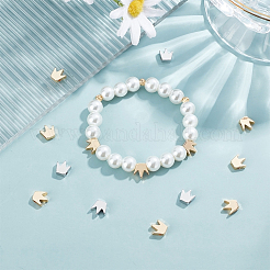 40 шт. 2-х цветные латунные бусины для изготовления ювелирных изделий&nbsp;KK-BC0004-51