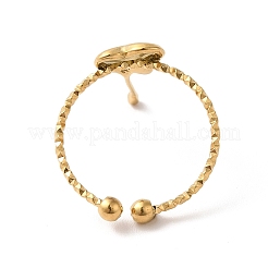 Ионное покрытие (ip) 304 нержавеющая сталь сердце открытые манжеты кольца для женщин&nbsp;LS-RJEW-H136-03G