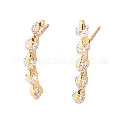 Серьги-гвоздики из латуни с микропаве из кубического циркония для женщин&nbsp;EJEW-G428-19G-02