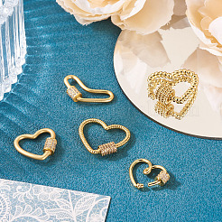 5 шт. 5 стиля латунные микропаве прозрачные кубические цирконии винтовые карабины с замком ZIRC-TA0002-17