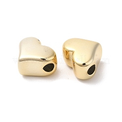 メッキccbプラスチックビーズ  ハート  ゴールドカラー  14x17x10mm  穴：3.8mm&nbsp;PACR-C004-11G