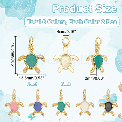 12шт 6 цвета латунные подвески&nbsp;KK-NB0003-37