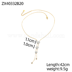 Herzförmige Y-förmige Halsketten aus Edelstahl 304 für Damen&nbsp;STAS-OY013-92G
