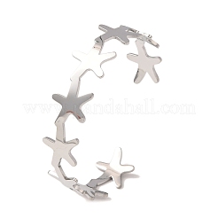 Armreifen mit Seesternmotiv aus Edelstahl 304 für Damen&nbsp;BJEW-Z176-01P