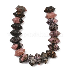 Нити бусин из натурального родонита с двойными концами G-T142-95