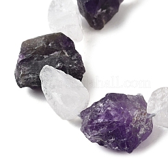 Натуральный кристалл кварца и аметистовые бисера G-S386-C14