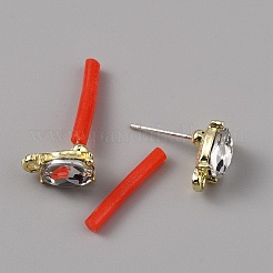 Aretes de rhinestone de aleación&nbsp;LS-FIND-WH0120-25A-01
