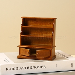 MDF ボードの本棚ミニチュア装飾品  マイクロランドスケープドールハウスアクセサリー  小道具の装飾のふりをする  シエナ  106x47x120mm&nbsp;PW-WGBD8F1-01