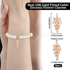 6шт латунные подвески с микропаве и кубическим цирконием&nbsp;KK-BBC0006-92