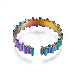 Кольцо-манжета из нержавеющей стали 304 с полосатой текстурой&nbsp;RJEW-N038-068