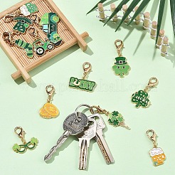 12 Stück Anhänger aus Emaille zum St. Patrick's Day&nbsp;HJEW-YW00433