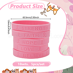 10 комплект силиконовых браслетов-шнуров&nbsp;BJEW-GO0001-29