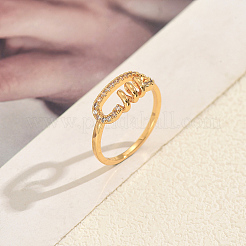 Anillos de dedo de circonita cúbica con micro pavé de latón para mujer&nbsp;RY6260