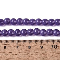 透明なガラス製の模造キャッツアイビーズの連  ラウンド  インディゴ  5.5~6mm  穴：0.9~1mm  約146~149個/連  30.31~31.5インチ（77~80cm）&nbsp;GLAA-Q110-01A-03
