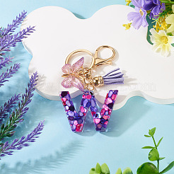Porte-clés pendentif papillon en résine&nbsp;KEYC-TAC0034-03W