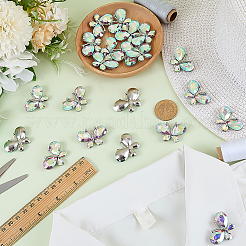 Strass-Schmetterlings-Cabochons aus platinfarbener Legierung&nbsp;DIY-FG0009-98A