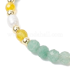 Bracciali avventurina perline verdi naturali&nbsp;BJEW-JB11763-04