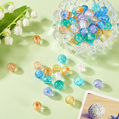 64 шт. 8-х цветные бусины ручной работы из фольги в технике лэмпворк FOIL-TA0001-05