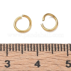 304ステンレススチールオープン丸カン  18KGP本金メッキ  6x0.8mm  内径：4.4mm  18ゲージ&nbsp;SA-CBAA284-01E-G