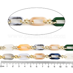 ラックメッキアクリル＆ccbプラスチックチェーン  長持ちメッキ  ミックスカラー  20x10.6x3mm  5 m /ロール&nbsp;CHAC-H001-01M